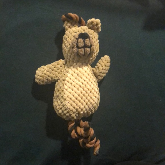 UWE Squeaky Dog Toy Plush with Rope - Brown